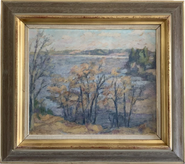Mid 20th Century Impressionostic Landscape Oil Painting, Signed, Framed 1960s