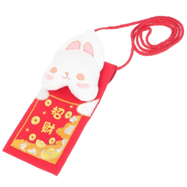 Enveloppe Rouge Broderie Année Du Lapin Enveloppes Portefeuille