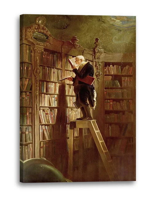 Toile/cadre Carl Spitzweg - Dans Le Grenier, Style Romantisme Allemand, Prêt à Accrocher