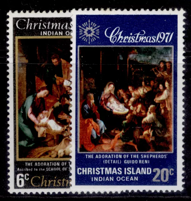 AUSTRALIA - Christmas Island QEII SG35-36, 1971 Christmas set, NH MINT.