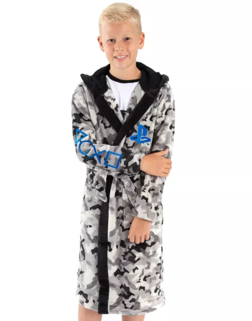 PlayStation Dressing Gown Boys Kids Game Pocket Bathrobe