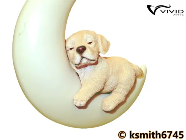 Vivid Arts Pet Pals HANGING MOON GOLDEN LABRADOR resin animal dog ornament