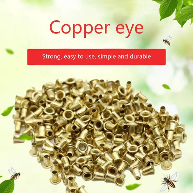 Bee Frame Eyelets, Durable Beehive Eyelet Nest Box Frame End Threading Hole Eyelets Bee Hive Beehive Brass Nest Frame Eyelets Beekeepers Beekeep - View #8