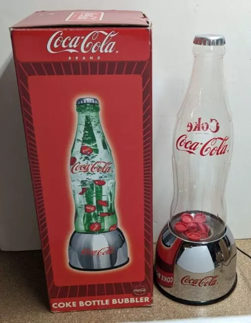 Coca Cola COKE BUBBLER Lava Lamp Style Light Floating "Bottle Caps" with box