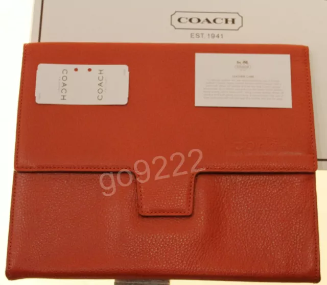 NWT-Authentic Coach Pebble Lether Tablet Sleeve/Case Ipad 1,2,3 F77231