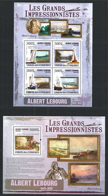 Komoren Komoren 2009 Mini Sheet Block Set Malerei Maler Albert Lebourg