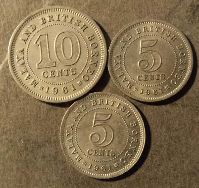 Malaya And British Borneo 3 Coins As Seen