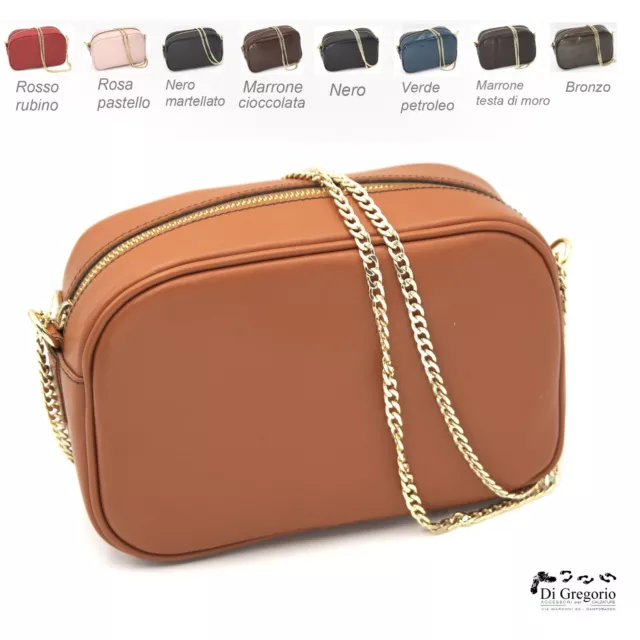 Bolsa Pochette Piel Bolso Mujer Bandolera Cadena Ajustable Artesanal Italy