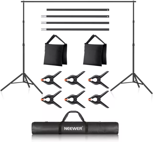 Neewer Photo Studio Adjustable Backdrop Support System， 10ft Wide 7ft High