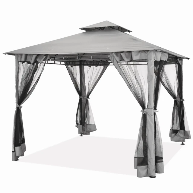 Pavillon 3x3 m Partyzelt Wasserdicht Gartenpavillon Pavillion mit Moskitonetz