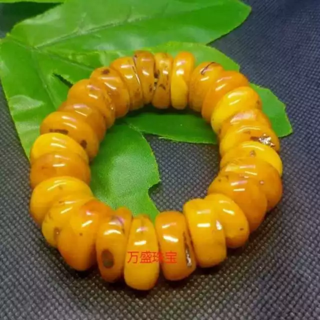 Chinese Blood Amber Beeswax Handmade Abacus beads Bracelet Emotional Taseel
