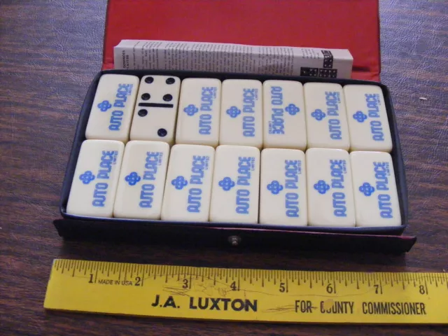 Vintage Marbelike Auto Place White Dominoes