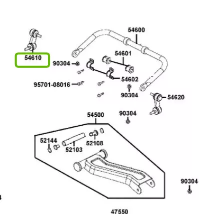 Rotule De Barre Stabilisatrice Droite Kymco Uxv 450, Mxu 500 54610-Lfe9-E00 Oem
