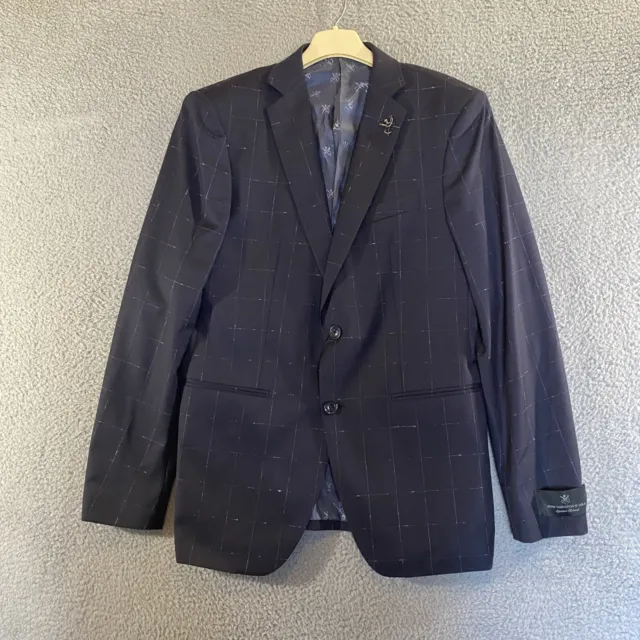 John Varvatos Star USA Jacket Mens 38R Indigo Broome Loro Piana Wool Suit Blazer