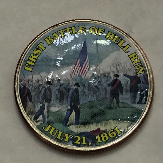 Colorized Kennedy half dollar. CIVIL WAR. FIRST BATTLE OF BULL RUN JULY 1861 #67