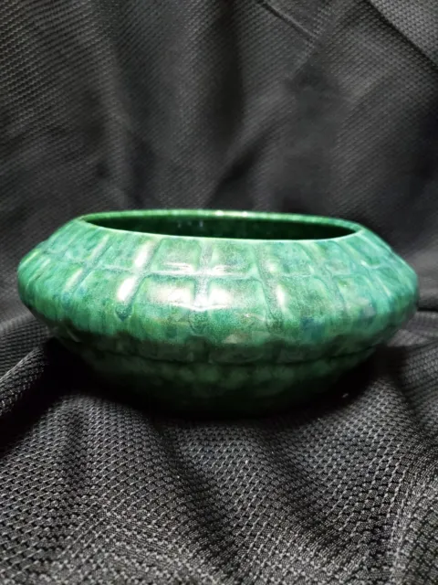 794 Vintage HAEGER USA Green Glaze Art Pottery Large Planter Bowl 9.5 X 4”