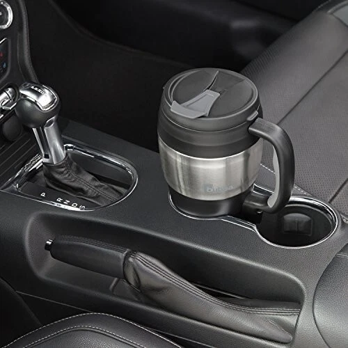 34 Oz Insulated Travel Mug Stainless Steel Thermal Coffee Cup Handle Black USA 3