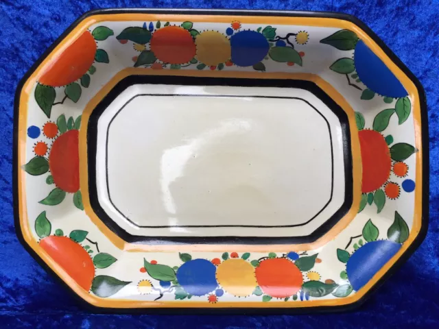 J.H. Weatherby & Sons, FALCON WARE, Hand Painted 12'' Art Deco Tray #4659 c.1936