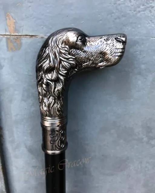 DOG Walking stick, cane, dog head handle, hunting dog