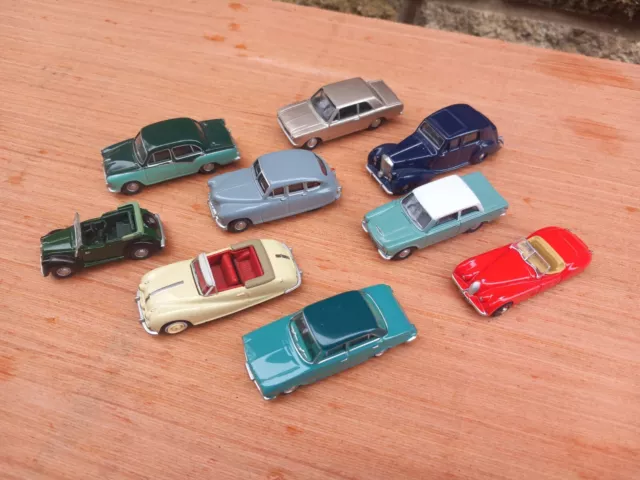 Oxford Diecast 1:76 Scale , 9 x Models of British Cars of the 1950s and 60s .