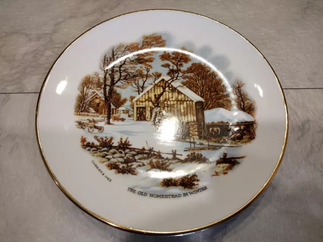 Beautiful! Currier Ives 1978 Fuller Brush The Old Homestead In Winter Plate