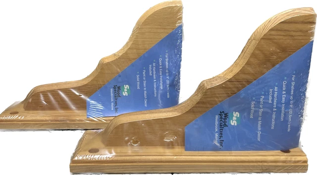 Pine Bracket Wood Corbel Brackets, 7" x 11", Natural Unfinished, Paint or Stain