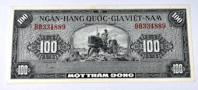 Vietnam South Ngan-Hang Quoc-Gia 100 Dong ND (1955) AUNC P-8a *Becoming Rare*