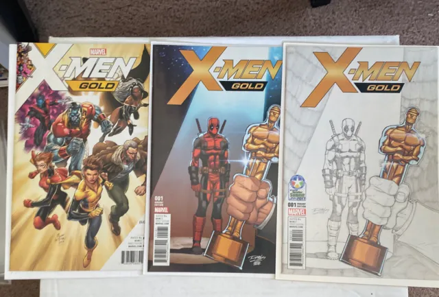 X-Men Gold #1 variant lot 3 deadpool sketch nm 9.6 9.8 unread