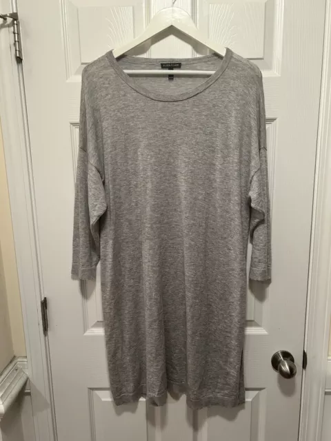 Eileen Fisher Three-Quarter-Sleeve Tunic Sweater Wool Alpaca Size XL 3