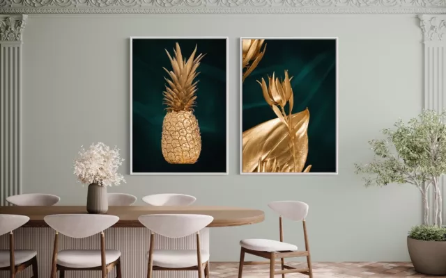 Pineapple modern set of 2 wall canvas print framed home decor Made In Australia 2