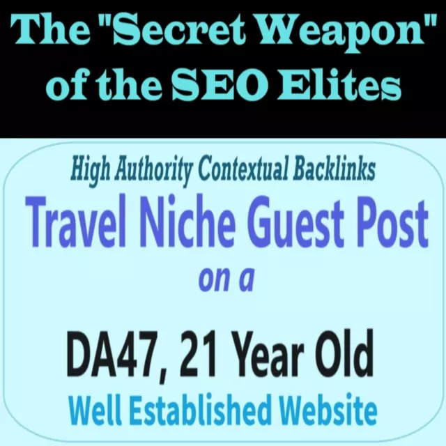 Premium SEO Guest Post on my DA40+ Travel Blog with Dofollow backlink