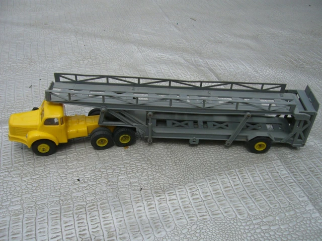 BERLIET TRACTEUR TBO 15 BLEU ET REMORQUE PORTE VOITURE ROUGE Norev N5