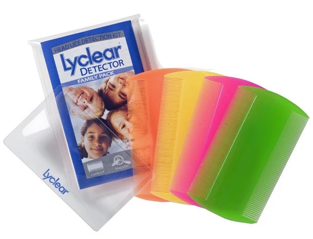 Lyclear Double Sided Nit Combs Head Lice Kids Pet Flea Hair & Magnifying Lens x2