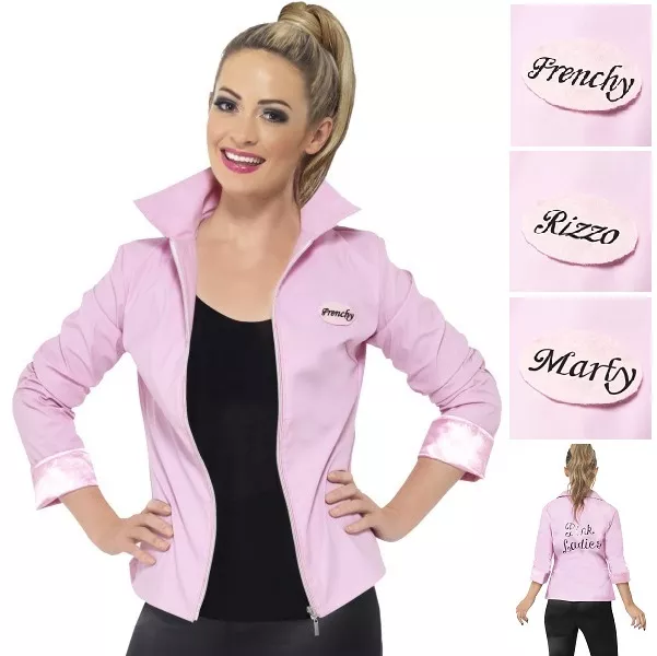 Ladies Deluxe Grease Pink Lady Fancy Dress Jacket Official Licensed by Smiffys