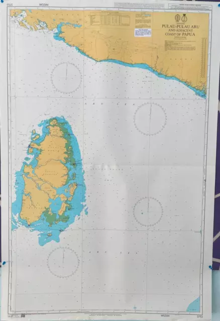 Admiralty 3753 PULAU - pulau ARU AND ADJACENT COAST OF PAPUA INDONESIA Map Chart