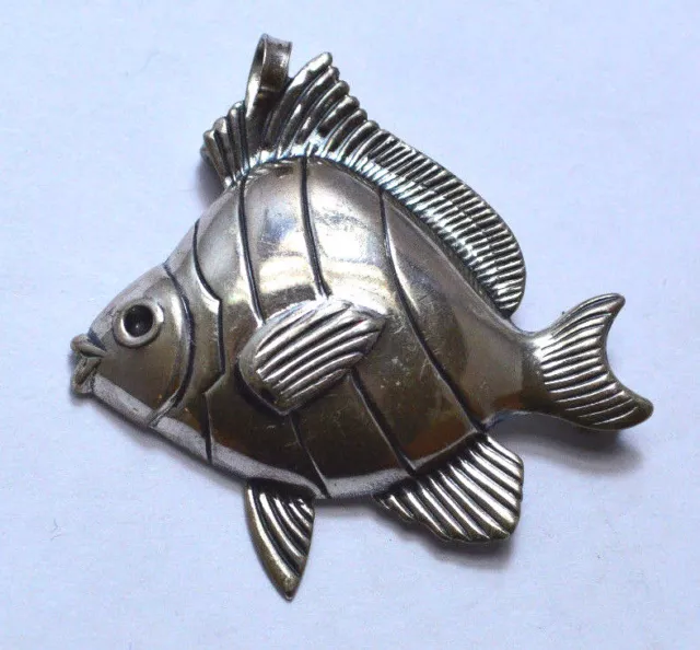 Vintage Sterling Silver 925 JEWELART SEA ANGEL FISH Pendant Brooch !