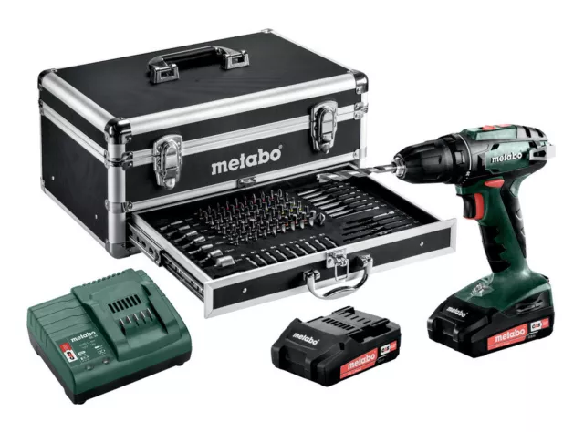 Metabo Akku-Bohrschrauber BS 18V, 2 Akkus + Alu-Koffer + viel Zubehör 602207910