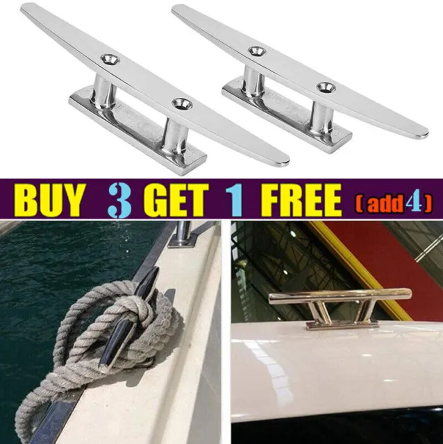 4"5"6"8" Marine Boat Dock Mooring Base Cleats Deck Rope 316 Stainless Steel AU