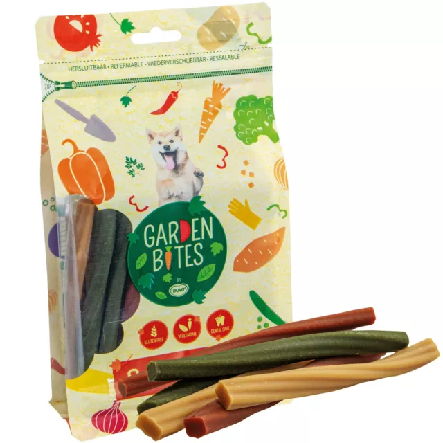 Garden Bites Dental Twisters sind fettarm vegan  und reich an Mineralstoffen