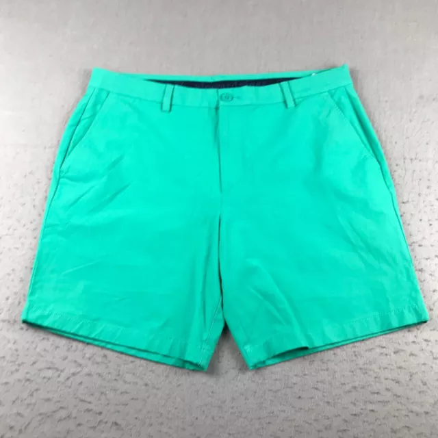 Vineyard Vines Shorts Mens 36 Green Nylon Twill Chino Performance Lightweight