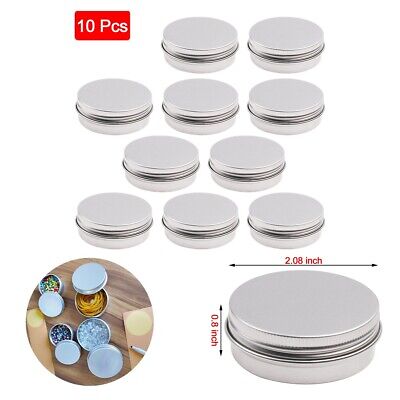 10Pcs Aluminum Tin Storage Jar MINI Container 30ml with Lid Jewelry Make Up Case