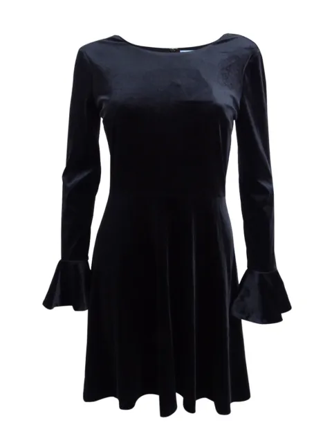 CeCe Women's Velvet Fit & Flare Dress (M, Rich Black)