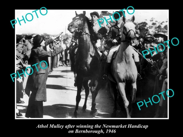 Old Large Horse Racing Photo Of Bernborough Winning The Newmarket Handicap '46 1