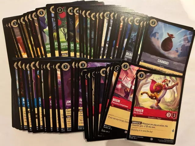 Disney Lorcana Tcg: Rise Of The Floodborn: Complete Common Set - All 72 Cards!