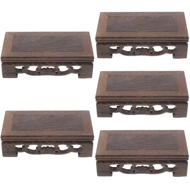 5 Count Home Decor Flower Pot Stand Wood Lifting Base Decor Vase Simple