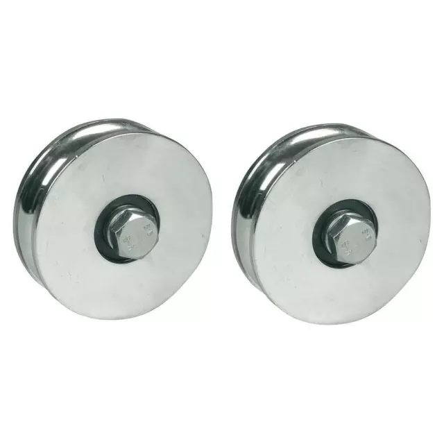 100mm Rond Rainure Roue Avec 2 Balle Roulement - Set De 2
