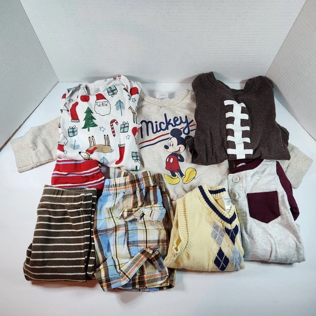 Lot of 8 Baby Boy Clothes Sizes 6-9 month and 12 month Disney Carters infant