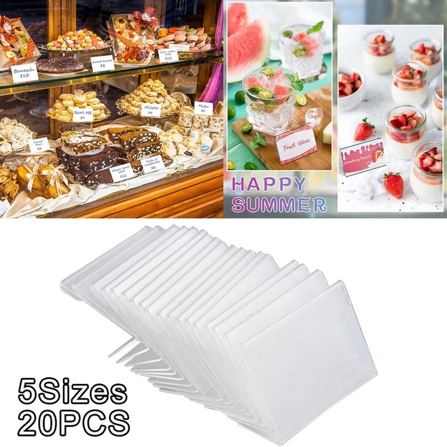 Supporto per targa acrilica supporto supporto per etichetta prezzo carta (20 pac