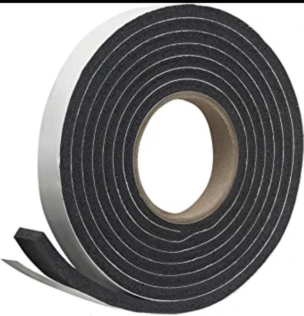 Cinta de desmontaje de espuma de goma negra autoadhesiva para el clima 3/8 x 3/16 pulgadas x 10 pies