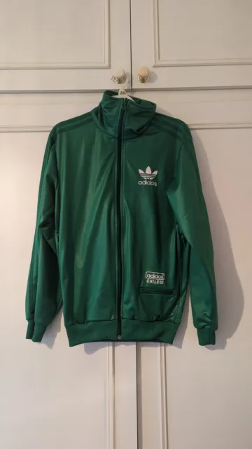 ADIDAS Chile 62 Track Top Men's XS Green Tracksuit Jacket Trefoil Wet Look